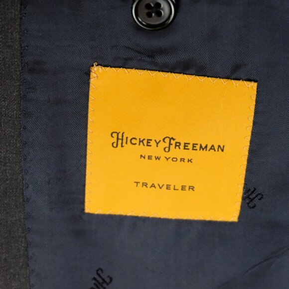 Hickey Freeman Blazer Mens 42 Regular Gray Traveler Wool Suit Jacket Made USA - Picture 13 of 15